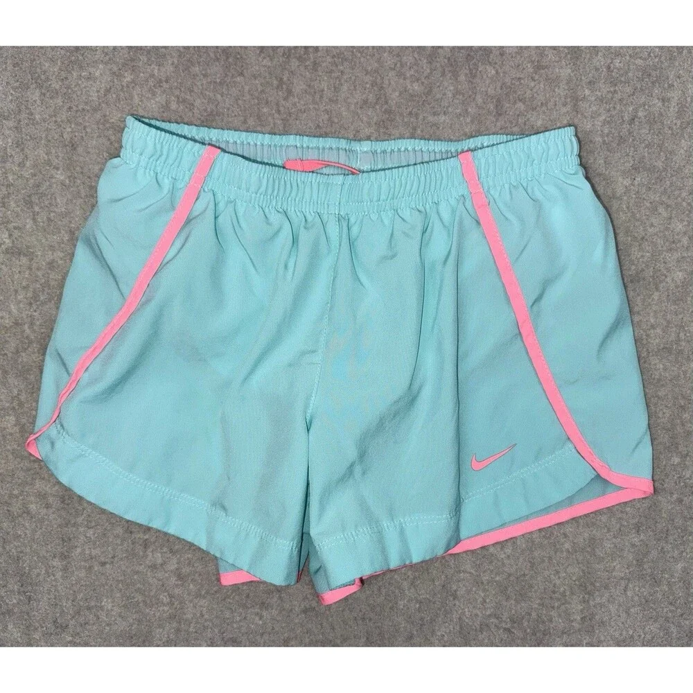Nike Dri-Fit Girls Medium Light Teal/Pink Gym Shorts